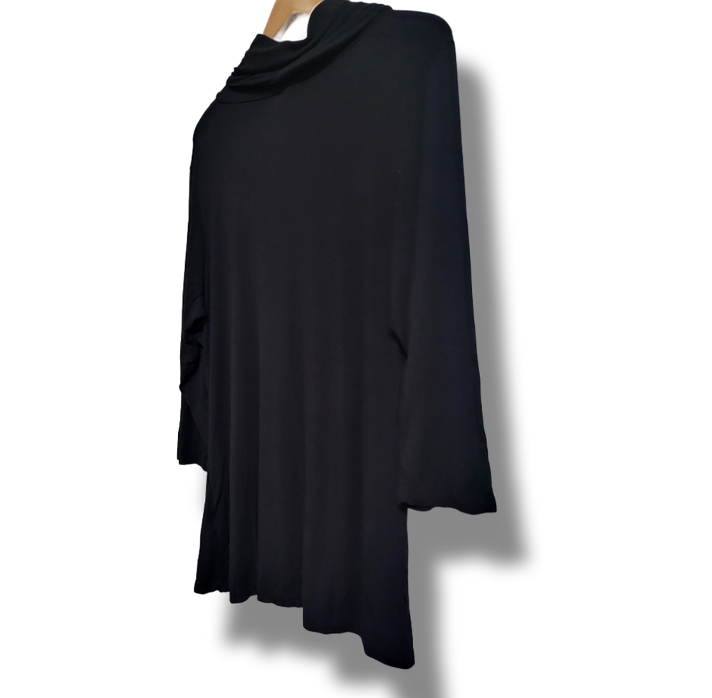 🌿Joseph A Women's XL Cowl Neck Black Long Sleeve Tunic Style Blouse - Picture 7 of 10